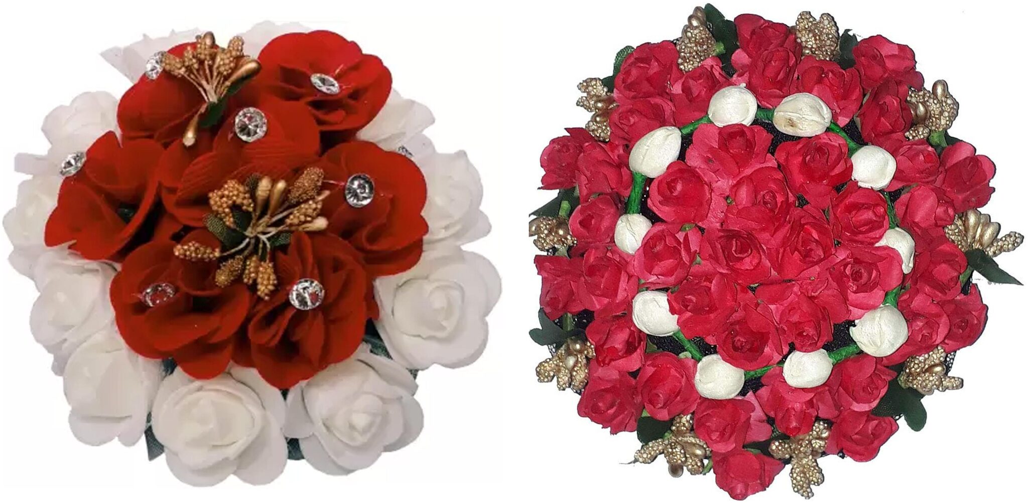 

Gadinfashion Full Juda Bun Hair Flower Gajra Combo For Wedding And Parties Pack Of 2