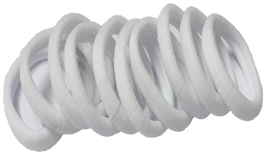 

Set Of 10 pcs Effortless Black Colored Elastic Cotton Stretch Hair Ties Bands For Women Girl School