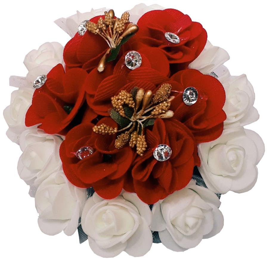 

GadinFashion Gajra Hair Bun Decoration Full Bun Gajra For Women Red White Pack Of 1