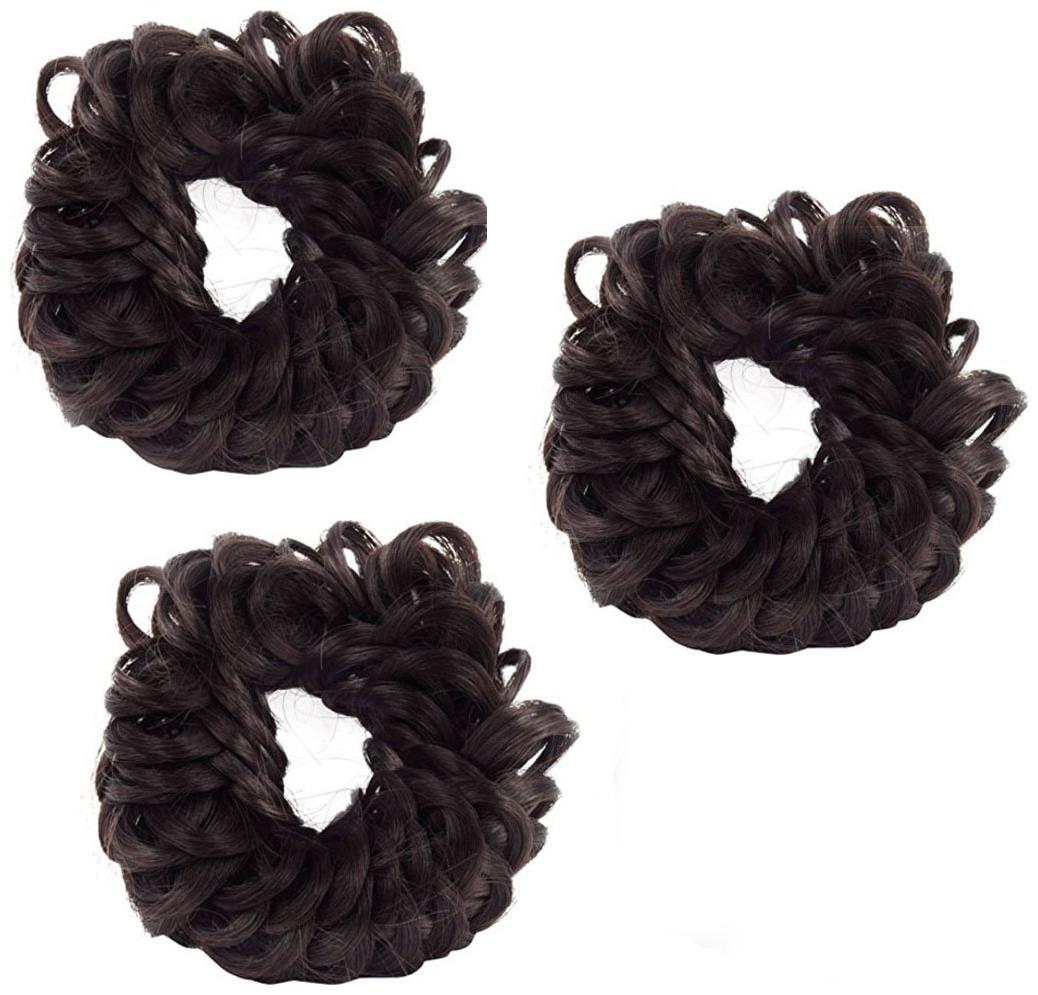 

GadinFashion Set of 3 Brown Hair Juda Band Hair Accessories Juda Bun Maker Band Juda Accessories For Women And Girls (Brown)