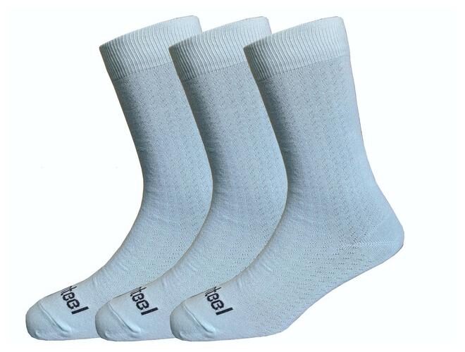

Genteel Blue Cotton Calf length socks ( Pack of 3 )