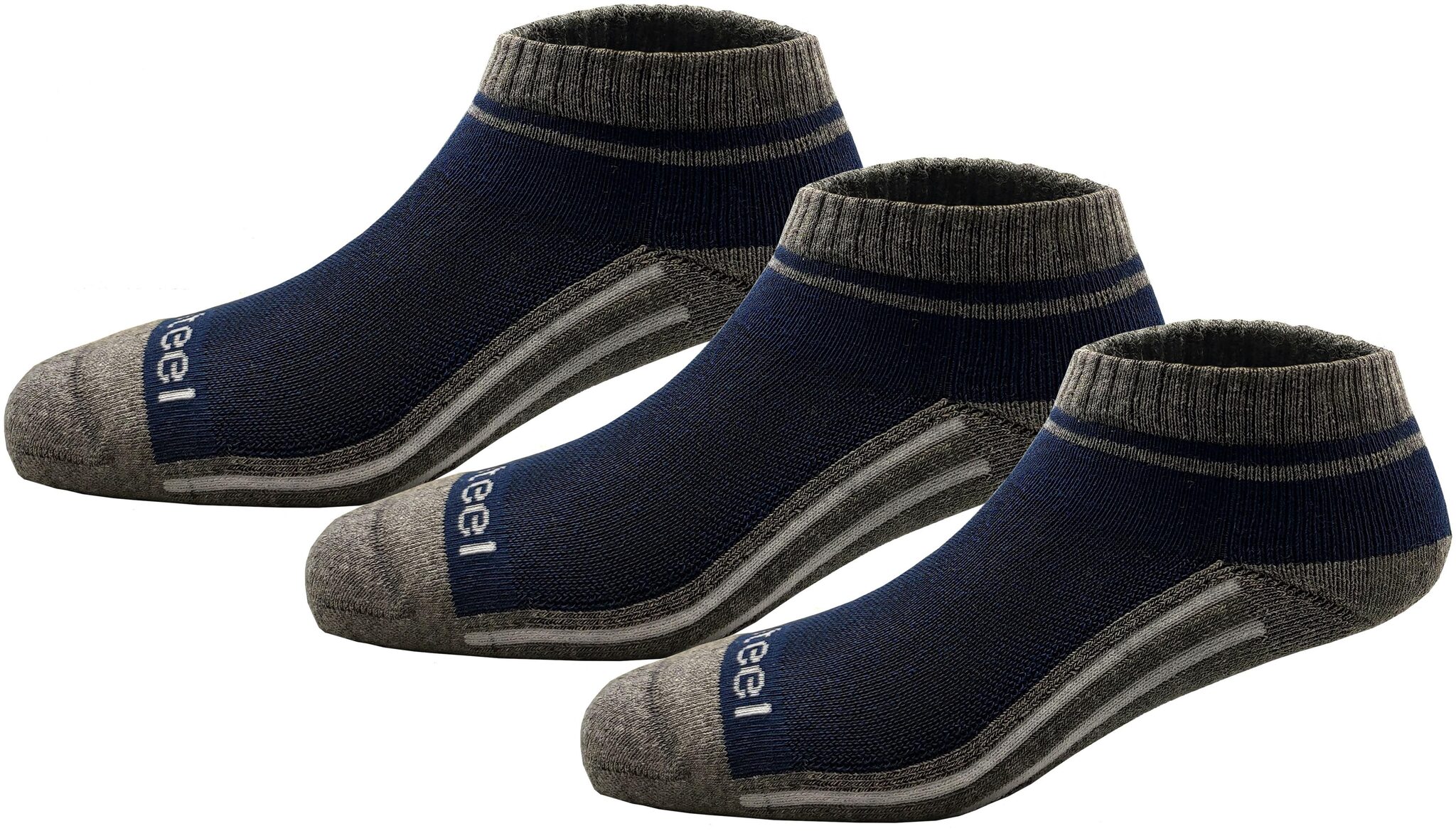 

Genteel Navy blue Cotton No show socks ( Pack of 3 )