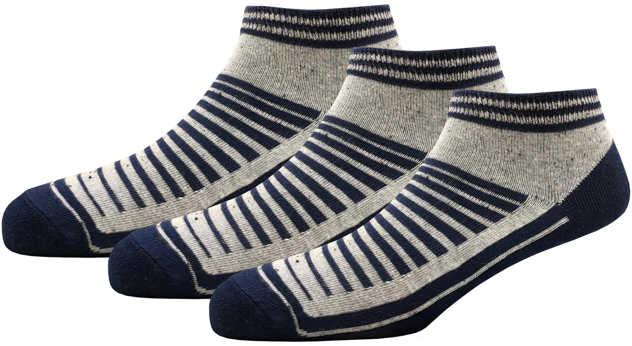 

Genteel Navy blue Cotton No show socks ( Pack of 3 )