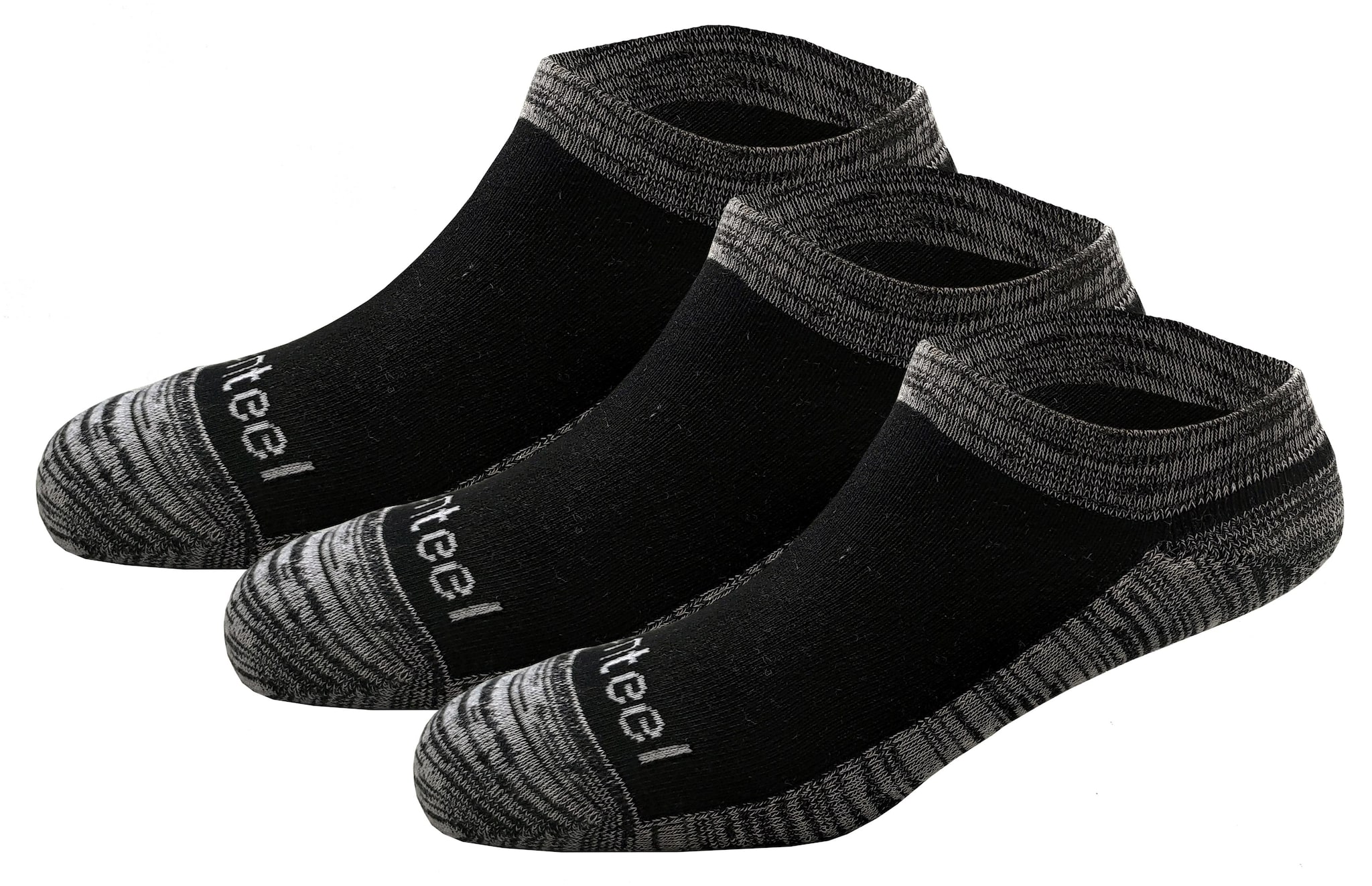 

Genteel Black Cotton No show socks ( Pack of 3 )