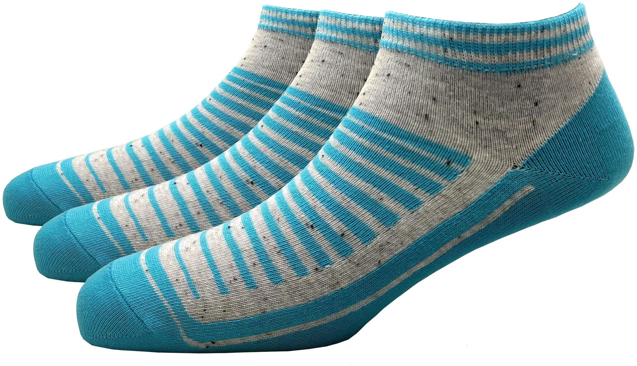 

Genteel Blue Cotton No show socks ( Pack of 3 )