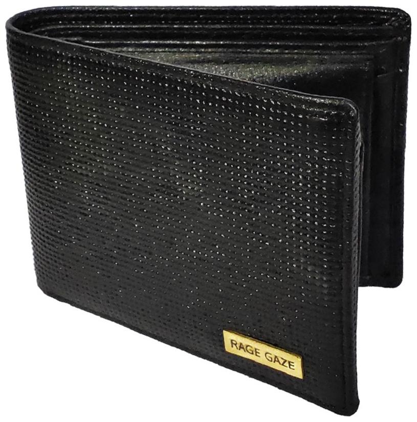 

RAGE GAZE Men Black Leather Bi-Fold Long Wallet ( Pack of 1 )
