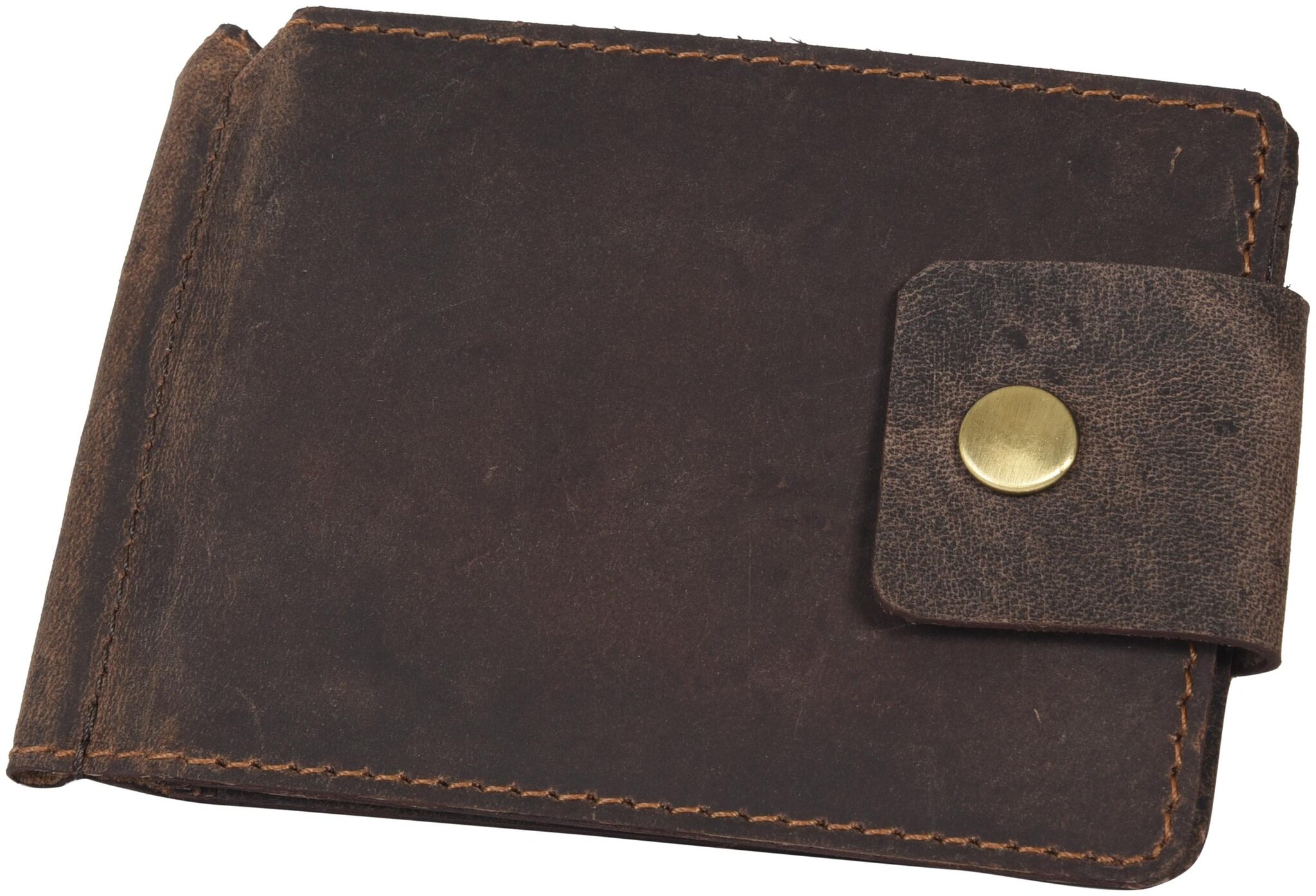

GENUINE LEATHER BROWN COLOR MONEY CLIP WITH CREDIT CARD HOLDER SMART TRENDY UNISEX A MUST HAVE MONEY CLIP WALLET
