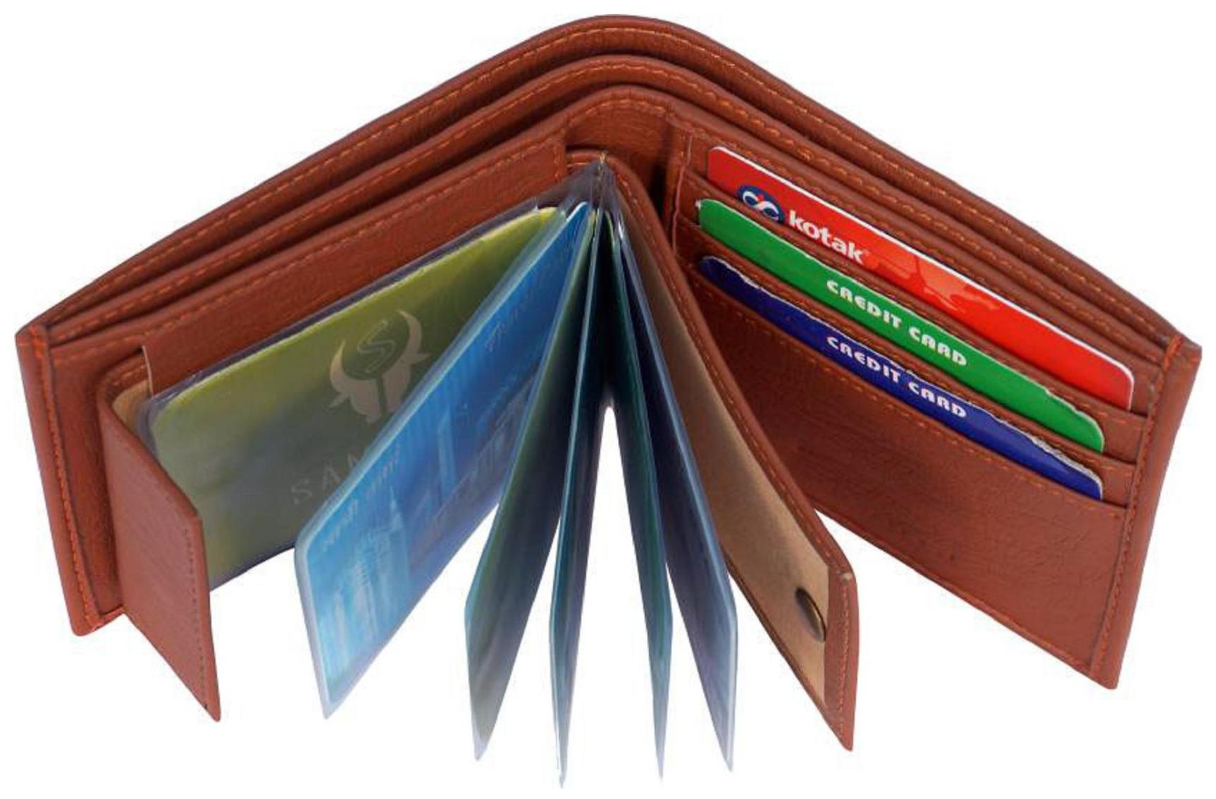 

Genuine Leather (PU) Wallet For Men Dark Brown Tri-Fold Hand Made Long Lasting Quality (Model-MW TF Br-0022)