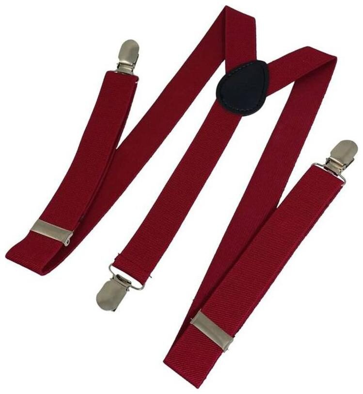 

Gking Unisex Black Suspender For Wedding Casual or Any Party (Red)