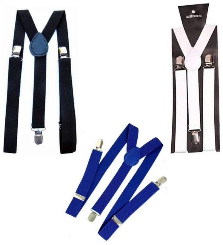

Gking Y- Back Suspender for Men s Pack of 3 (Black White Blue)