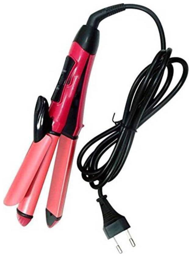 

Hair Straightener Plus Curler 2 in 1 Hair Straightener Hair Straightener (Pack of 1) Pink
