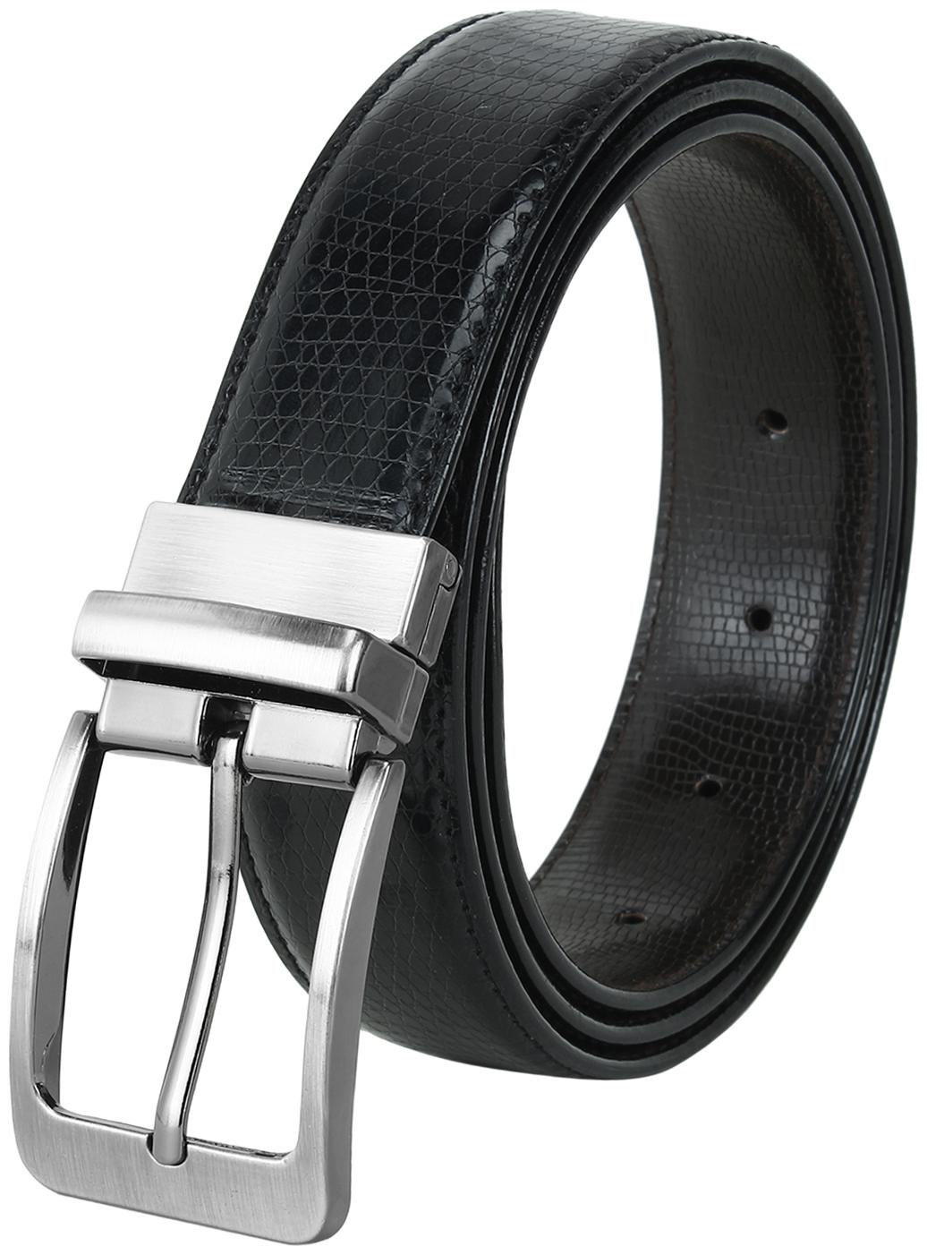 

HARLIE KING Men Black Reversible Leather Belt (Size Free size Pack of 1 )