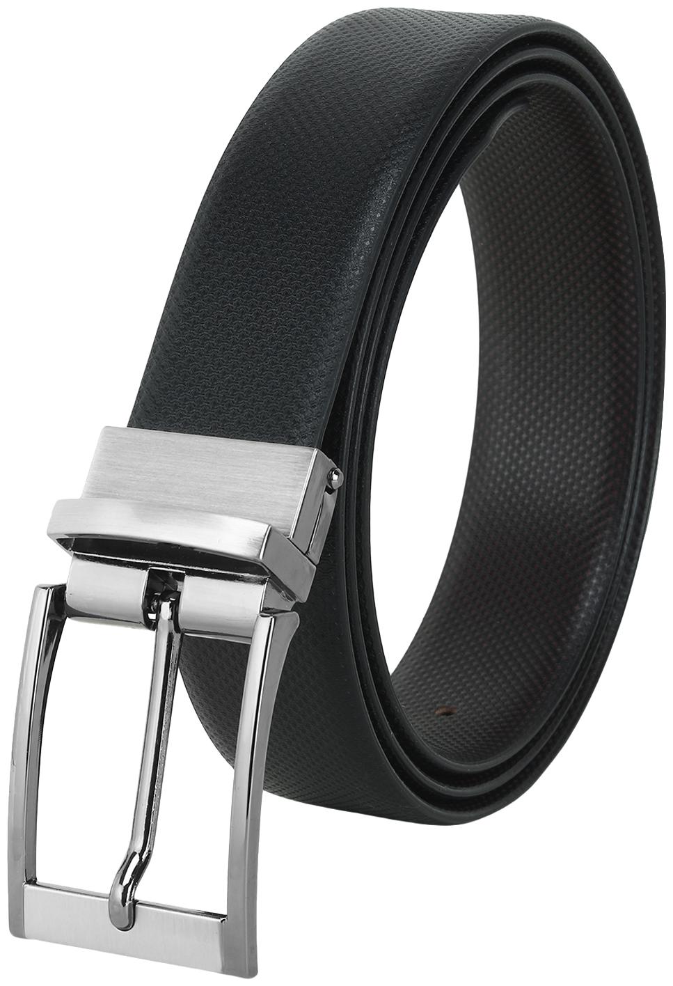 

HARLIE KING Men Black Reversible Leather Belt (Size 34 Pack of 1 )
