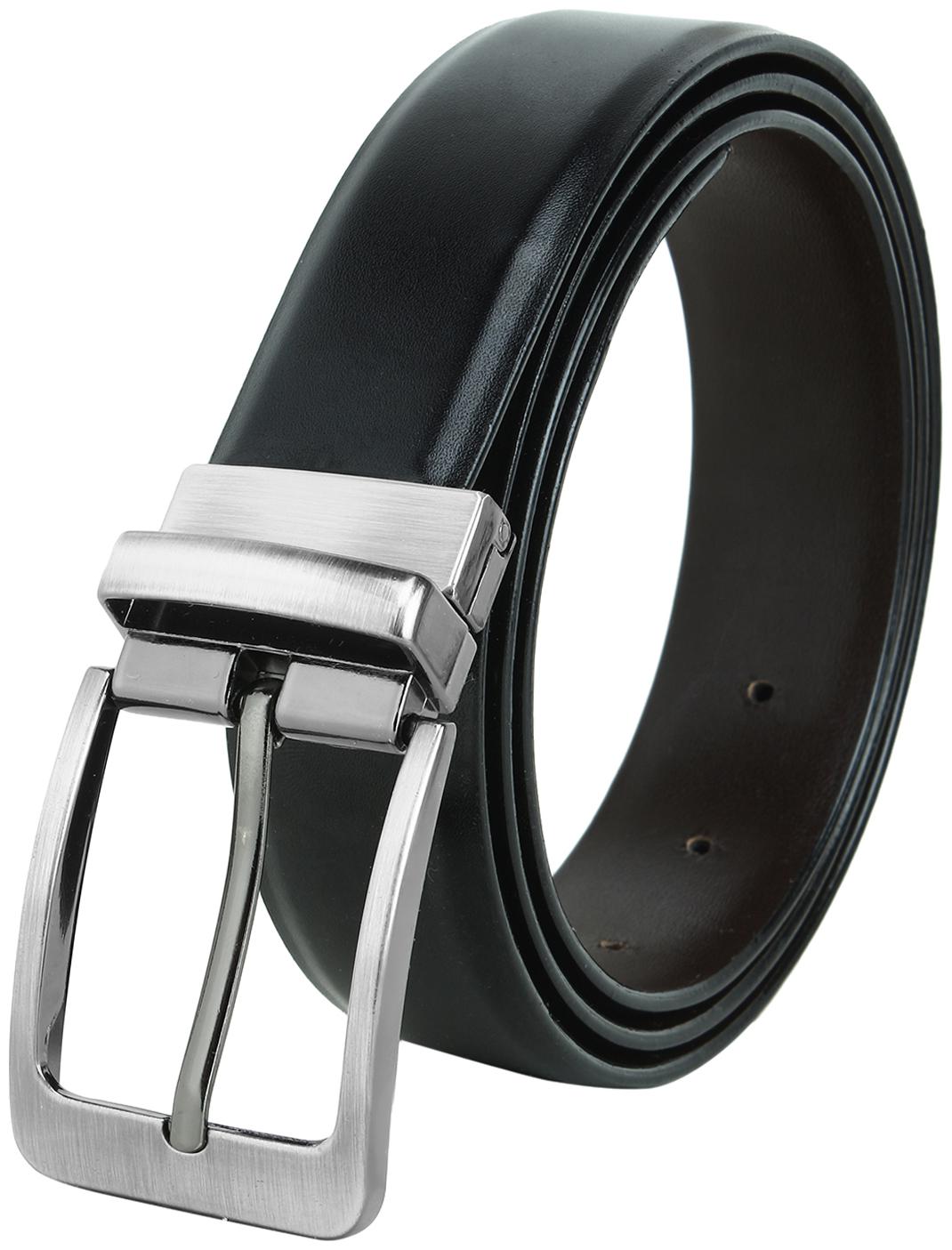 

HARLIE KING Men Black Reversible Leather Belt (Size 42 Pack of 1 )