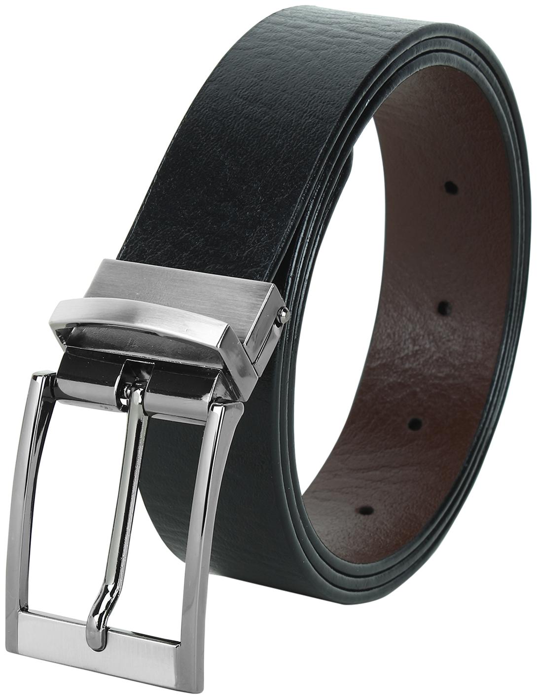 

HARLIE KING Men Black Reversible Leather Belt (Size 42 Pack of 1 )