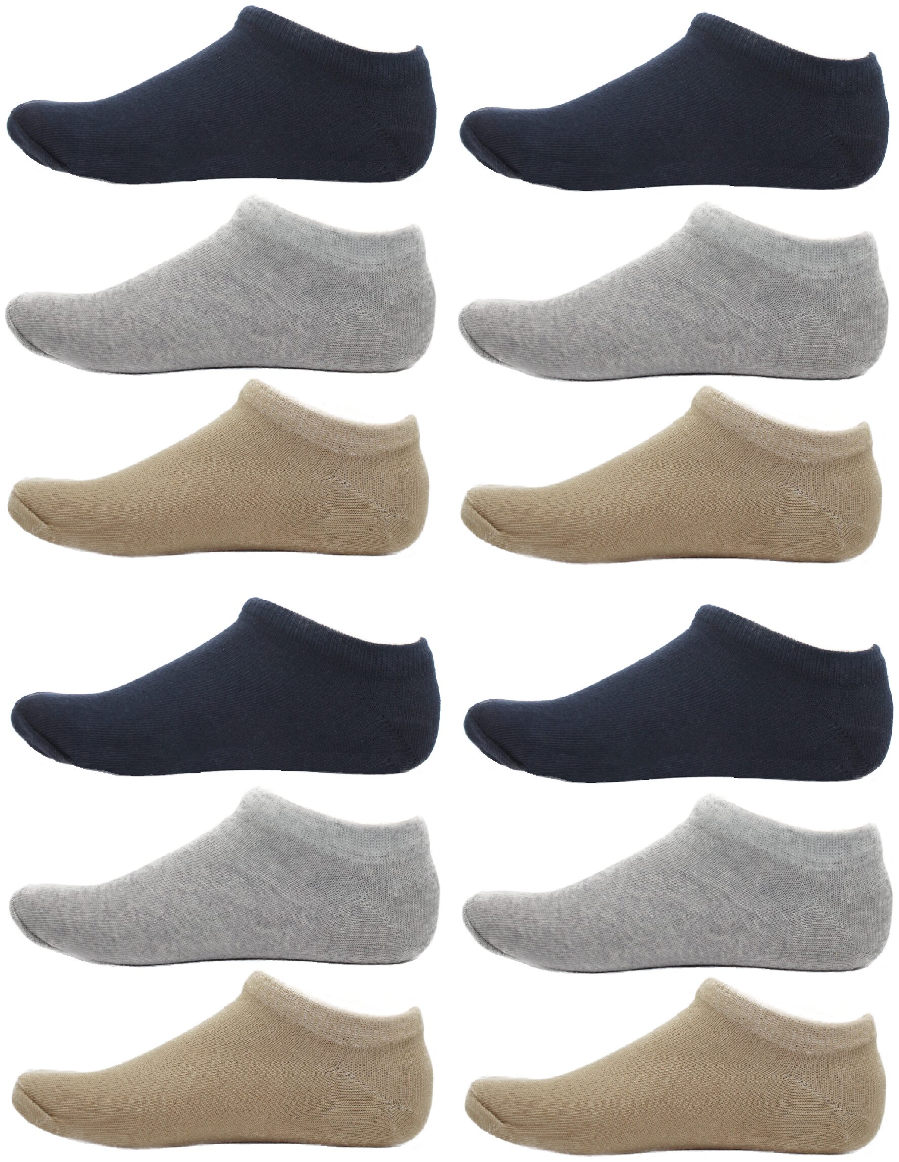 

HashBean Men No Show Low Cut Loafer socks (4 Navy 4 Silver 4 Beige)