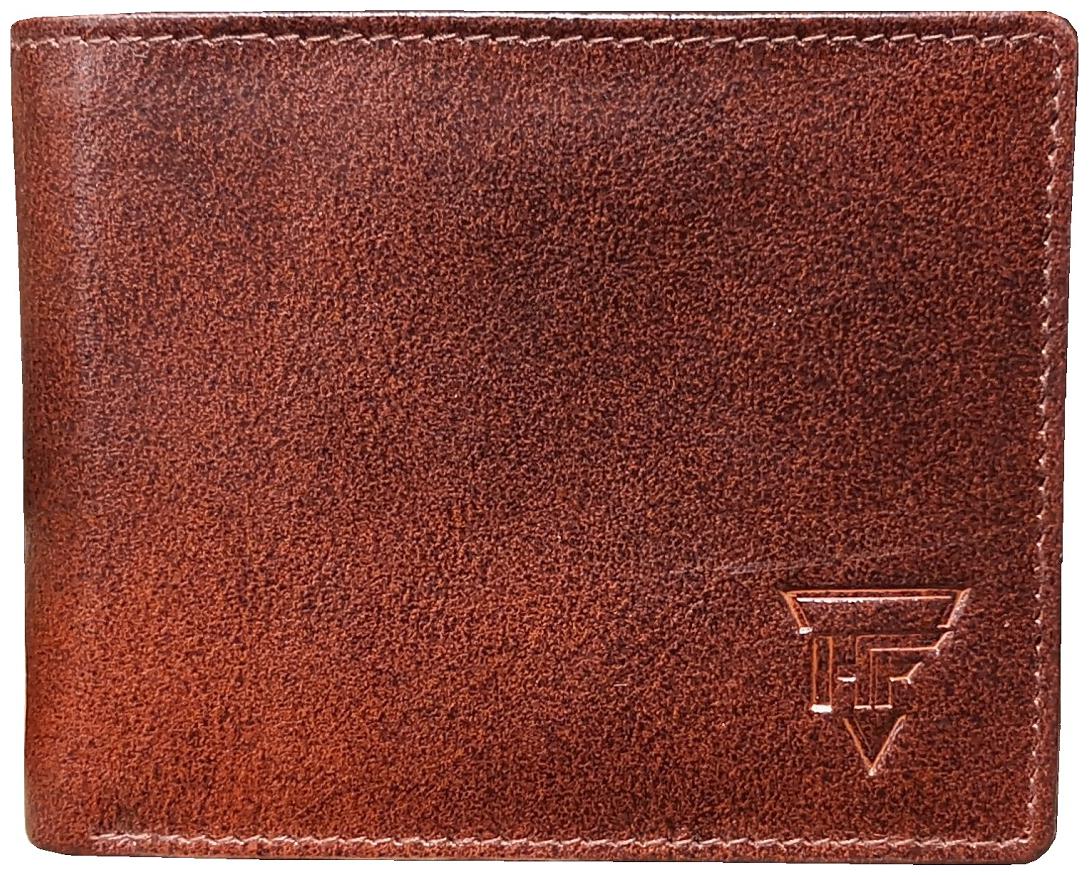 

Heena Fashion mens genuine leather wallet coin pocket 7 card slot with 2 way zip pocket (chain) Brown