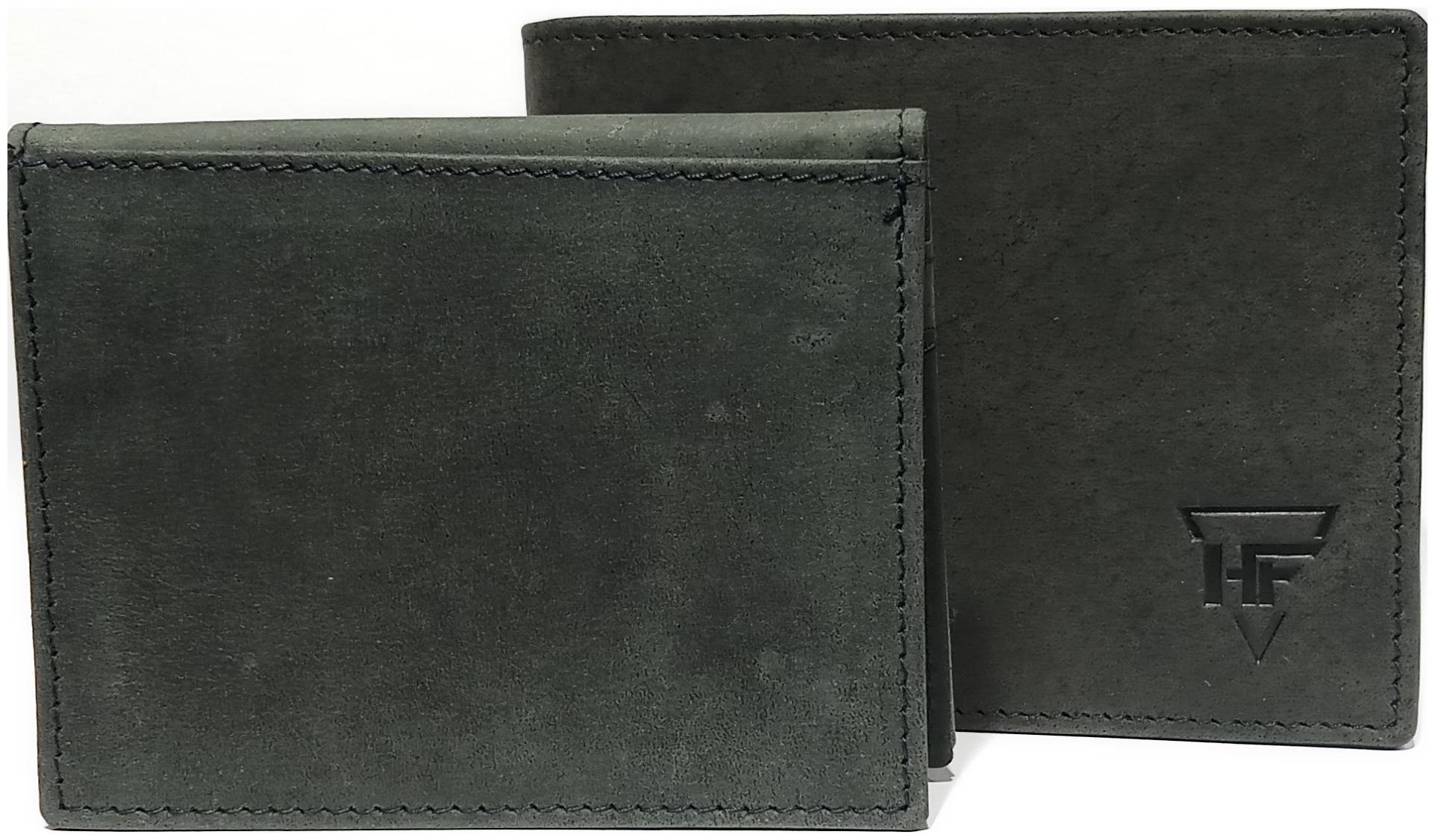 

Heena Fashion Men s Genuine Leather Bi-Fold Wallet With Detachable Card Holder Zade Black