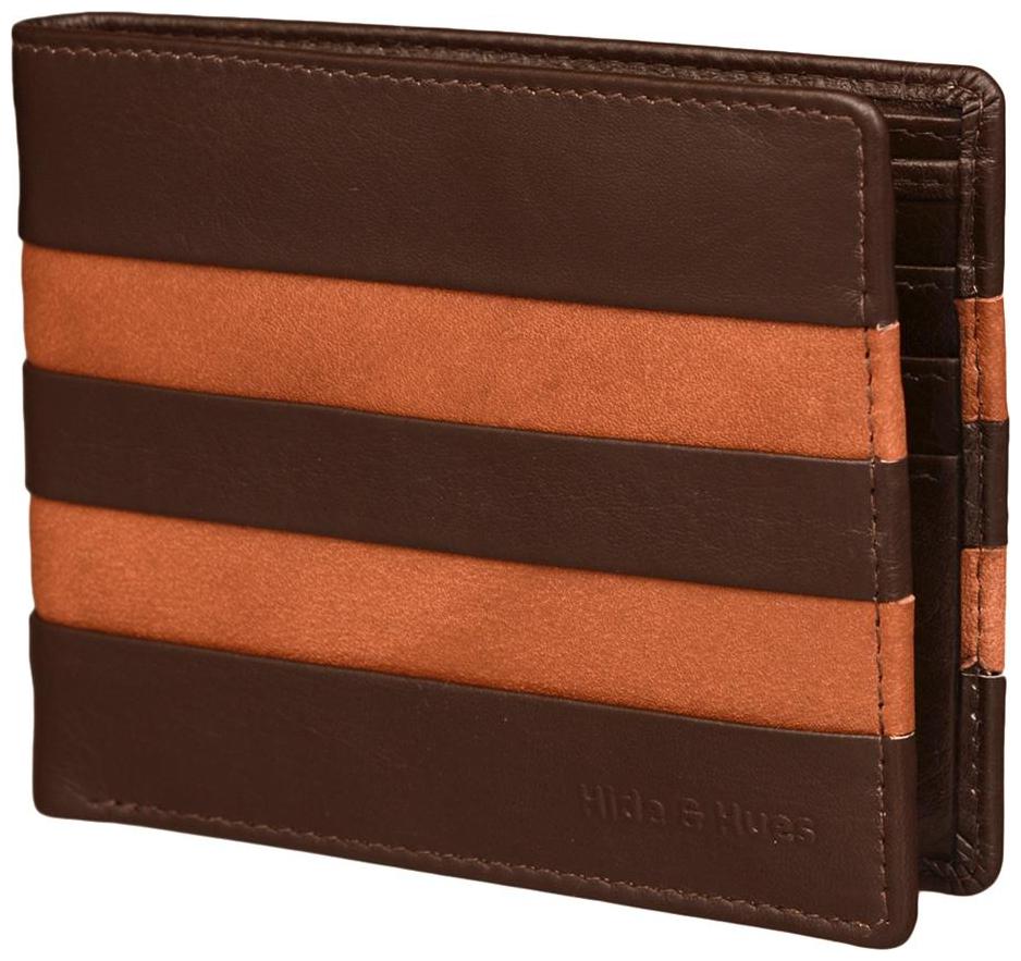 

Hide Hues Men Brown Leather Bi-Fold Wallet ( Pack of 1 )
