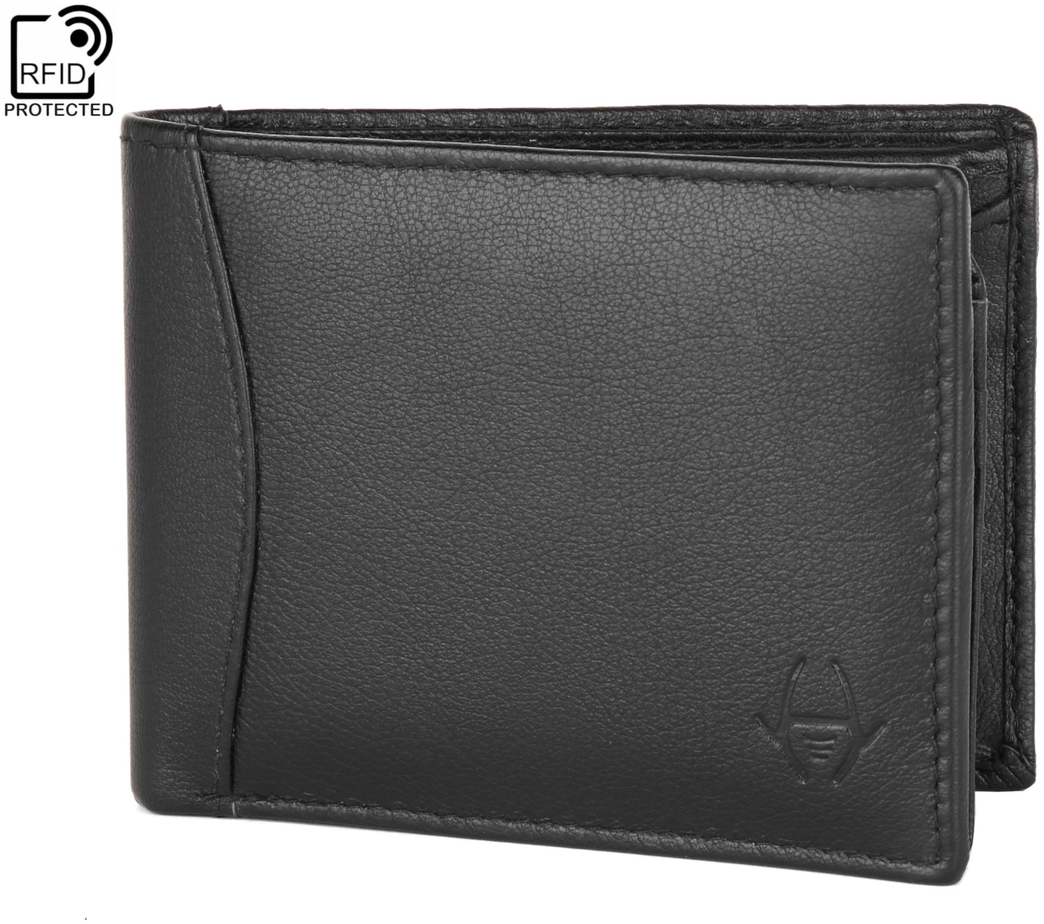

HideChief Men Black Leather Bi-Fold Wallet ( Pack of 1 )