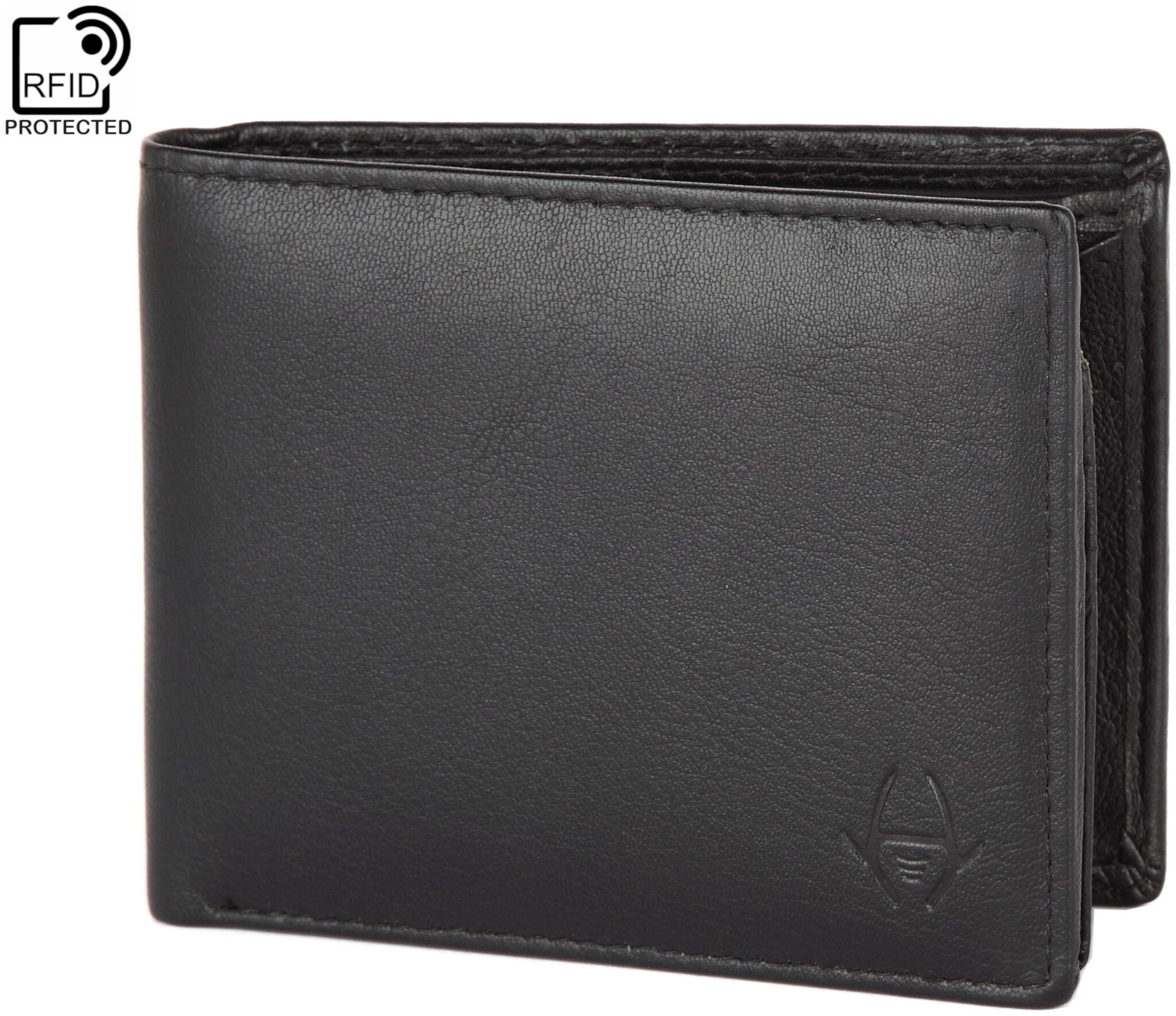 

HideChief Men Black Leather Bi-Fold Wallet ( Pack of 1 )