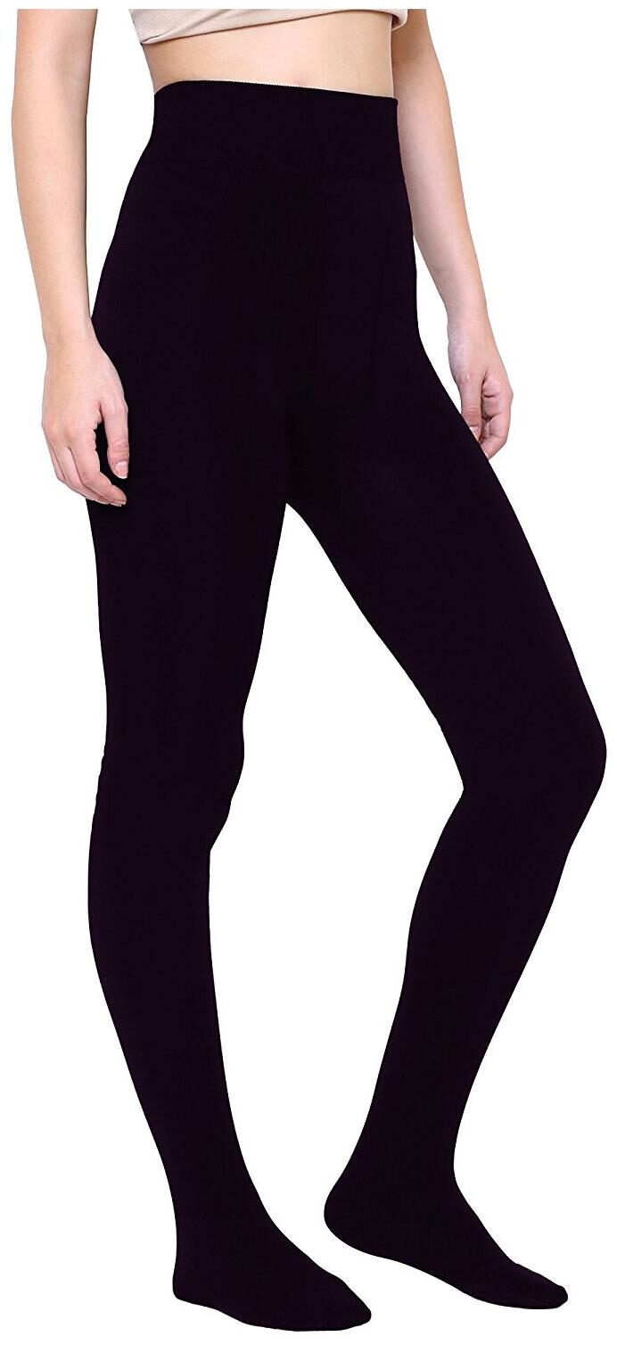 

High Quality Black Full Foot Fleece lined Tights Stocking For Girl Women