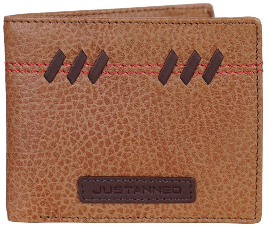 

Justanned Men Tan Leather Bi-Fold Wallet ( Pack of 1 )