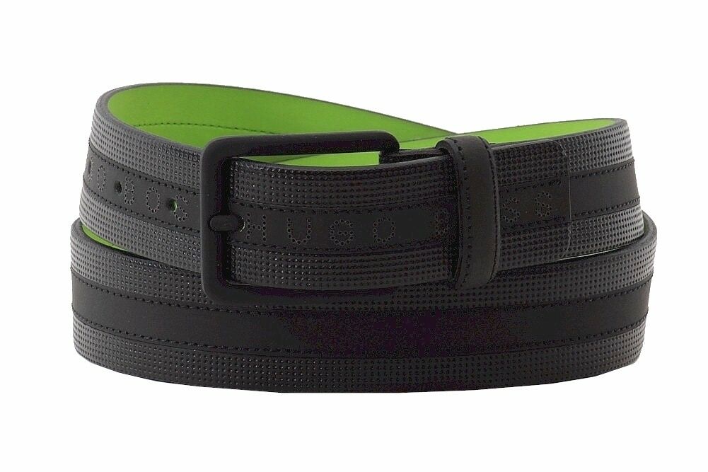 

Hugo Boss Men s Tellyn Black Fashion Perforated Genuine Leather Belt Sz 38