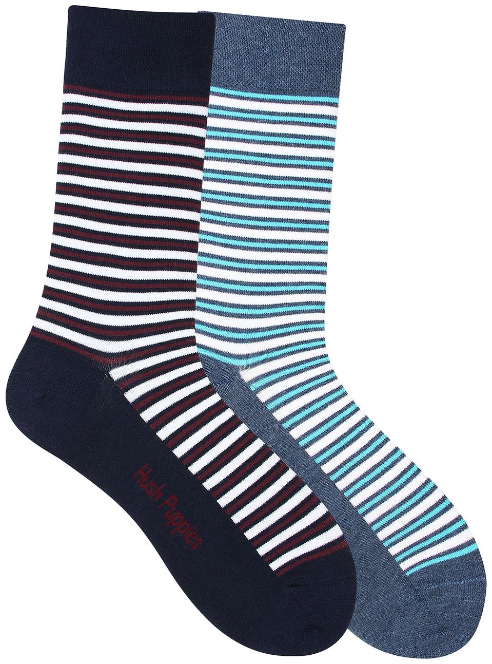 

Hush Puppies Multi Cotton Crew length socks ( 2 pairs )