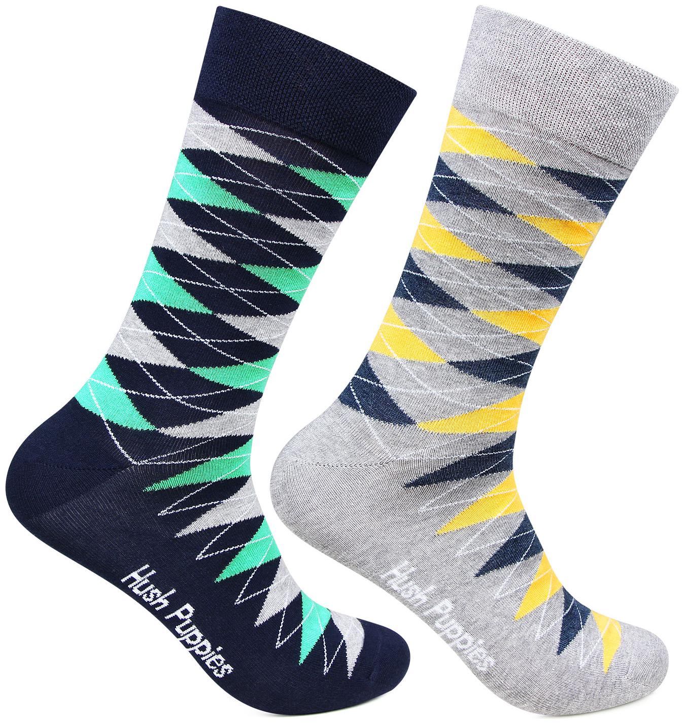 

Hush Puppies Multi Cotton Crew length socks ( 2 pairs )