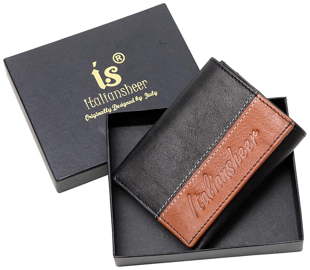 

Italiansheer Men Beige Black Leather Tri Fold Wallet ( Pack of 1 )