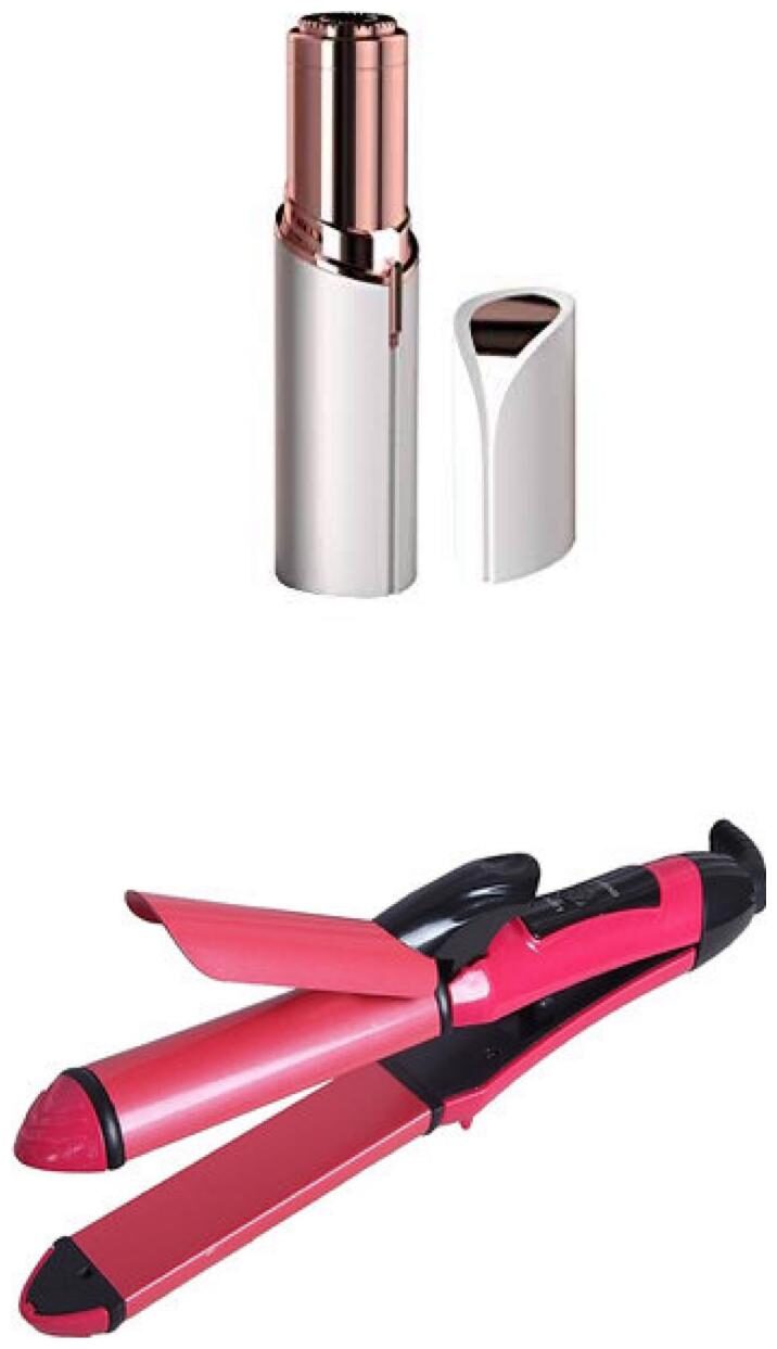 

jain star combo of 2 in 1 hair straightener and curler with flawless hair remover for facial hair