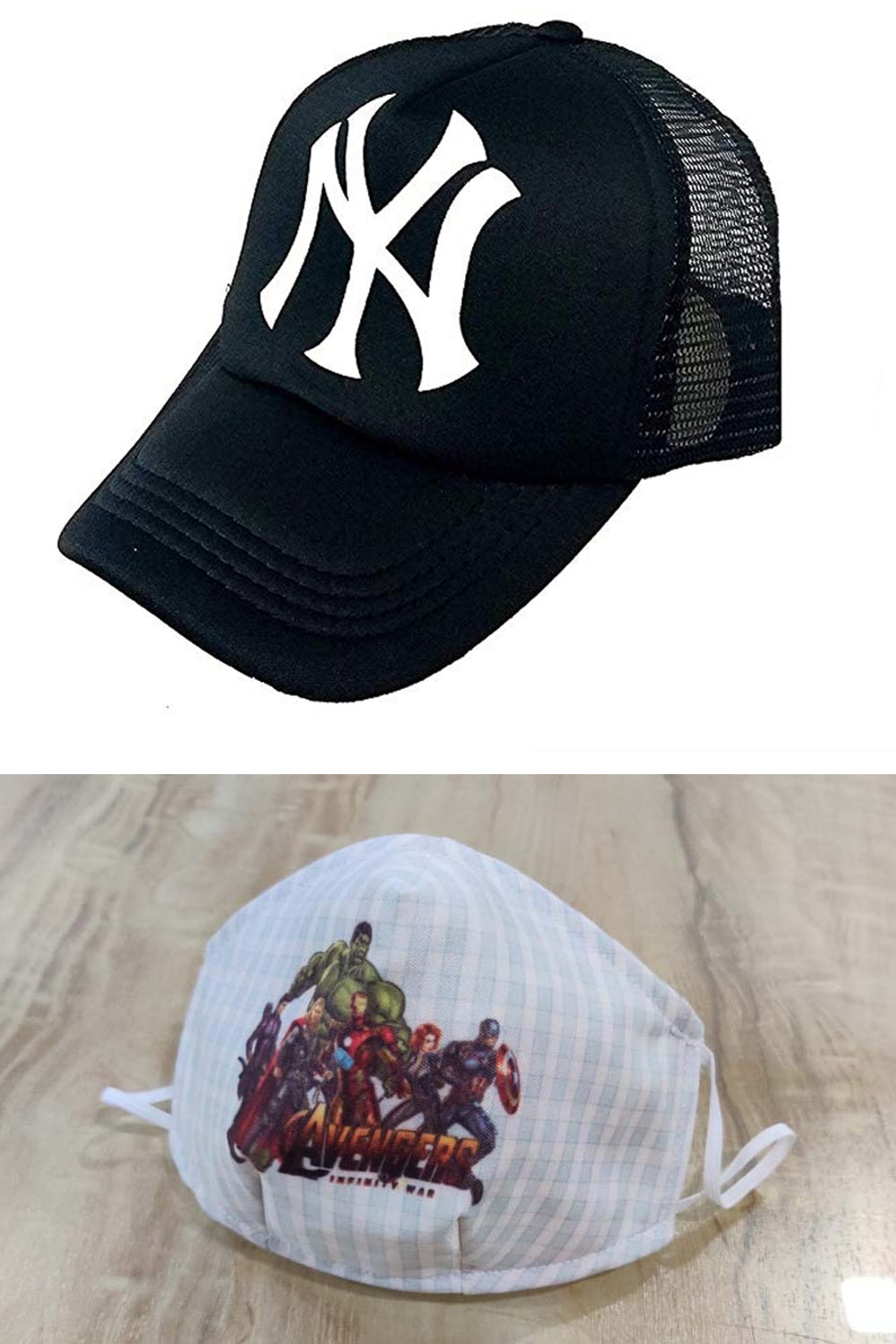 

JARS Collections Stylish Half Net cap with Printed Mask Free