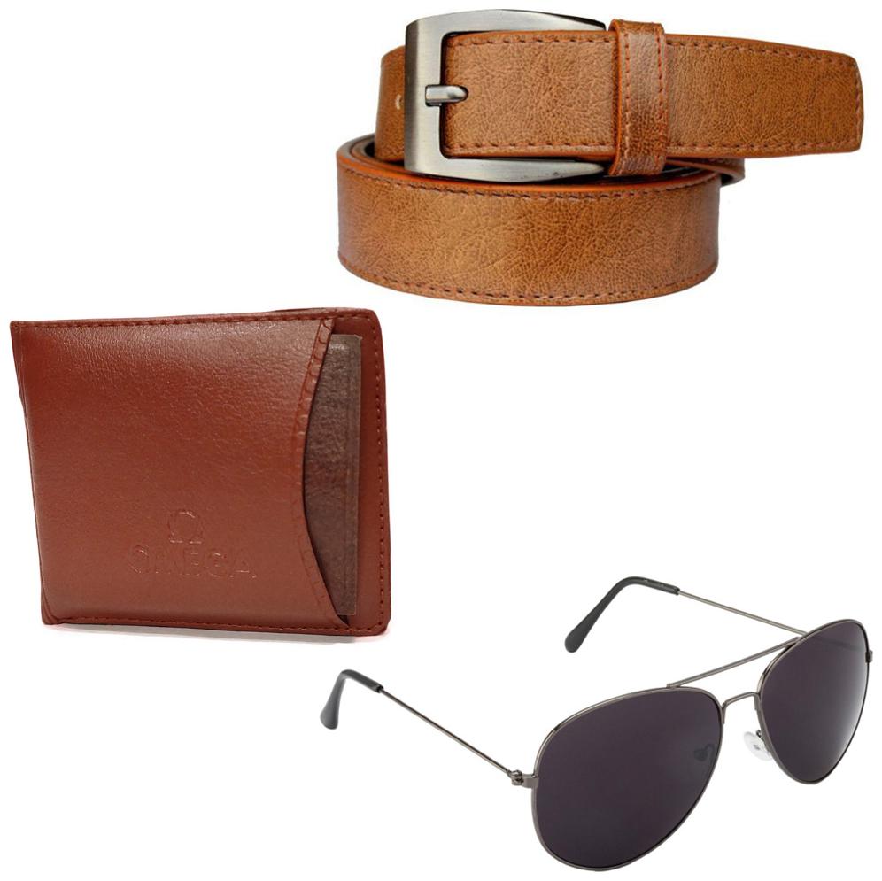 

JARS Collections Classic Belt With Sunglass and Wallet Free