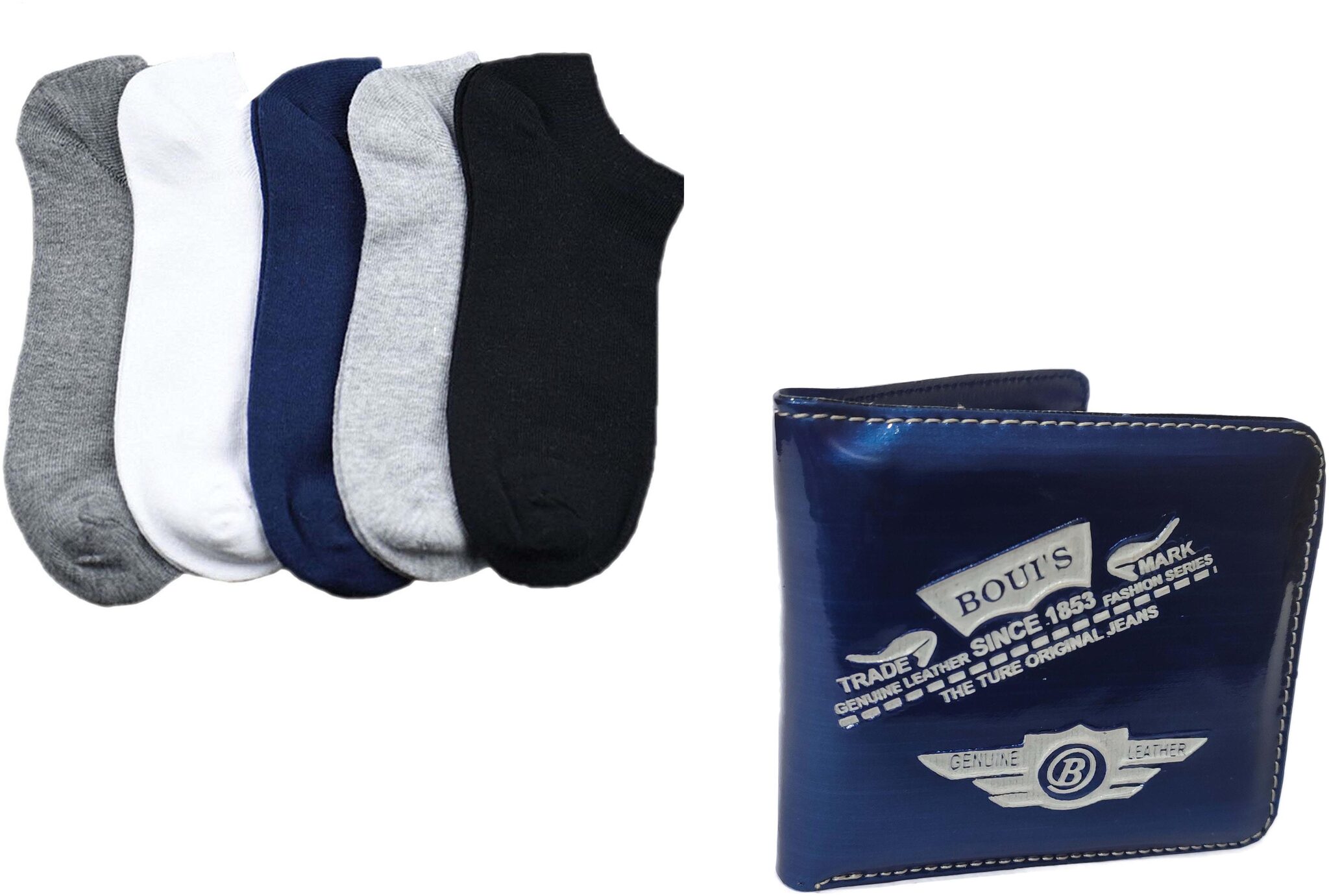 

JARS Collections 5 Pair of Ankle Socks with 1 Wallet Free