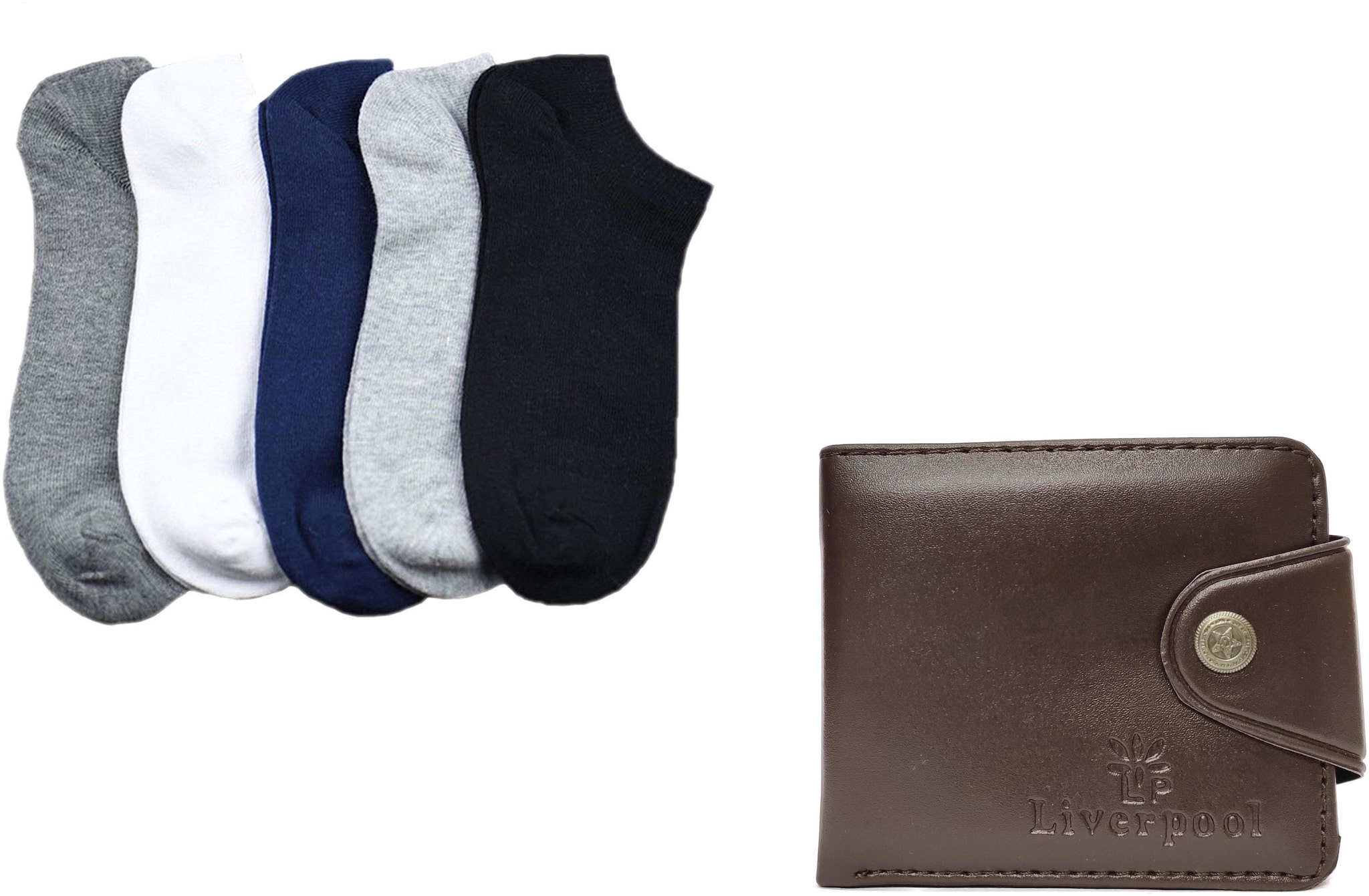 

JARS Collections 5 Pair of Ankle Socks with 1 Wallet Free