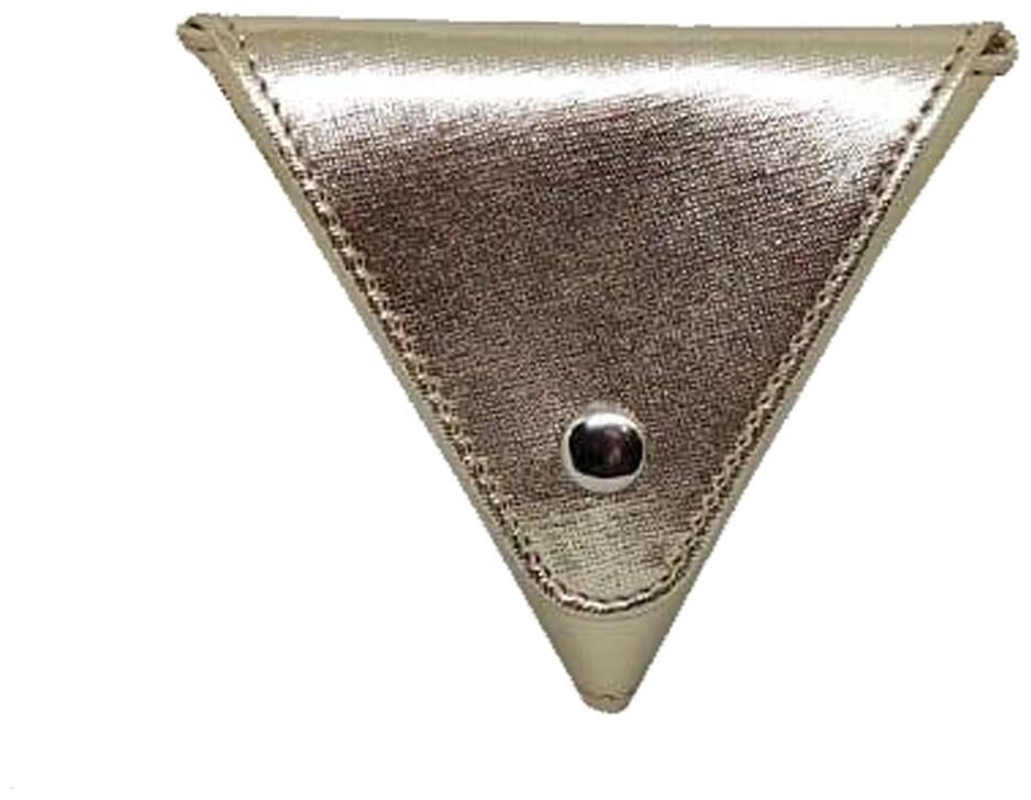 

JL Collections Gold PU Triangle shape with two side Button Closure Coin Pouch