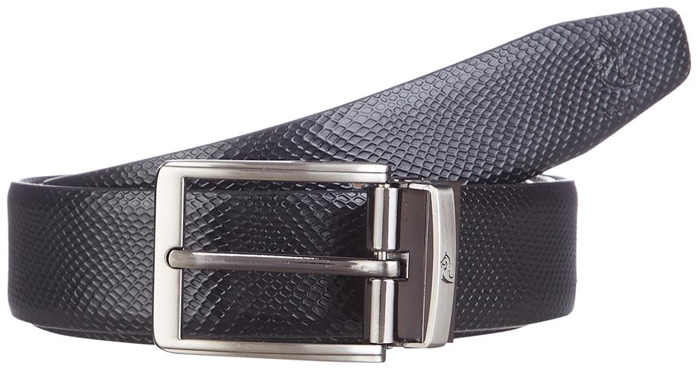 

KARA Men Black Brown Reversible Pin Buckle Leather Belt