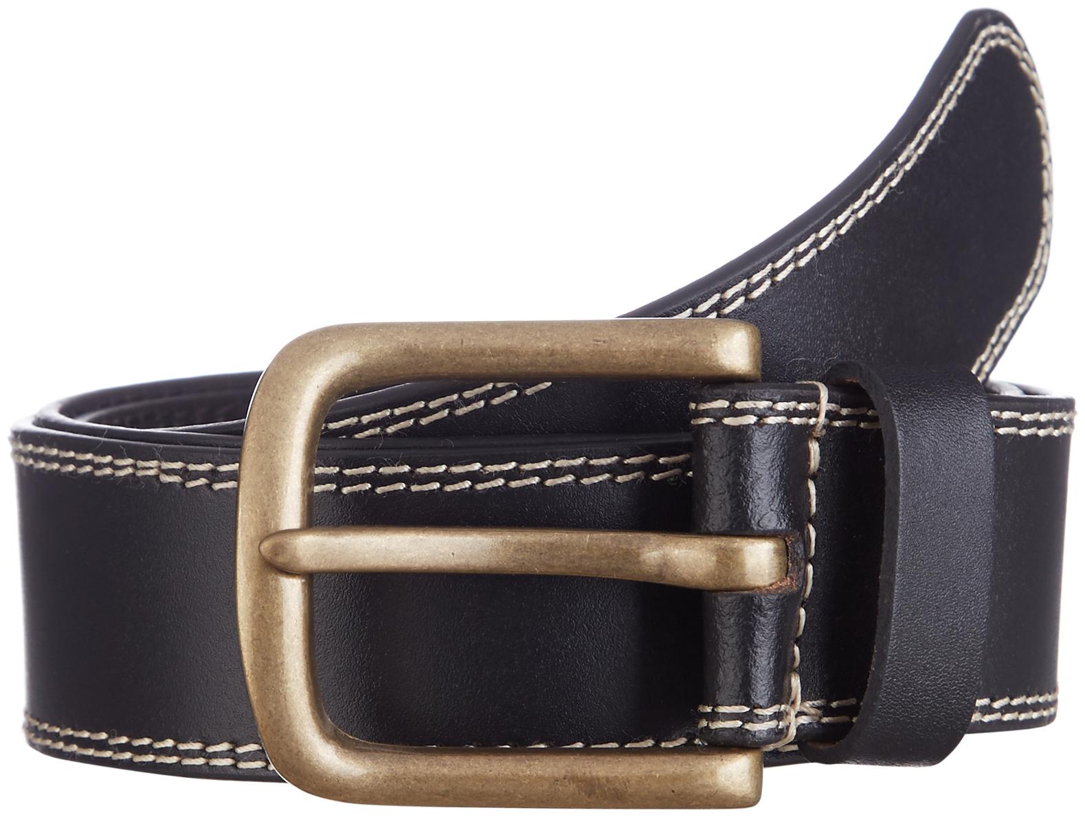 

Kara Men Black Casual Leather With Antique Brass Buckle Belt