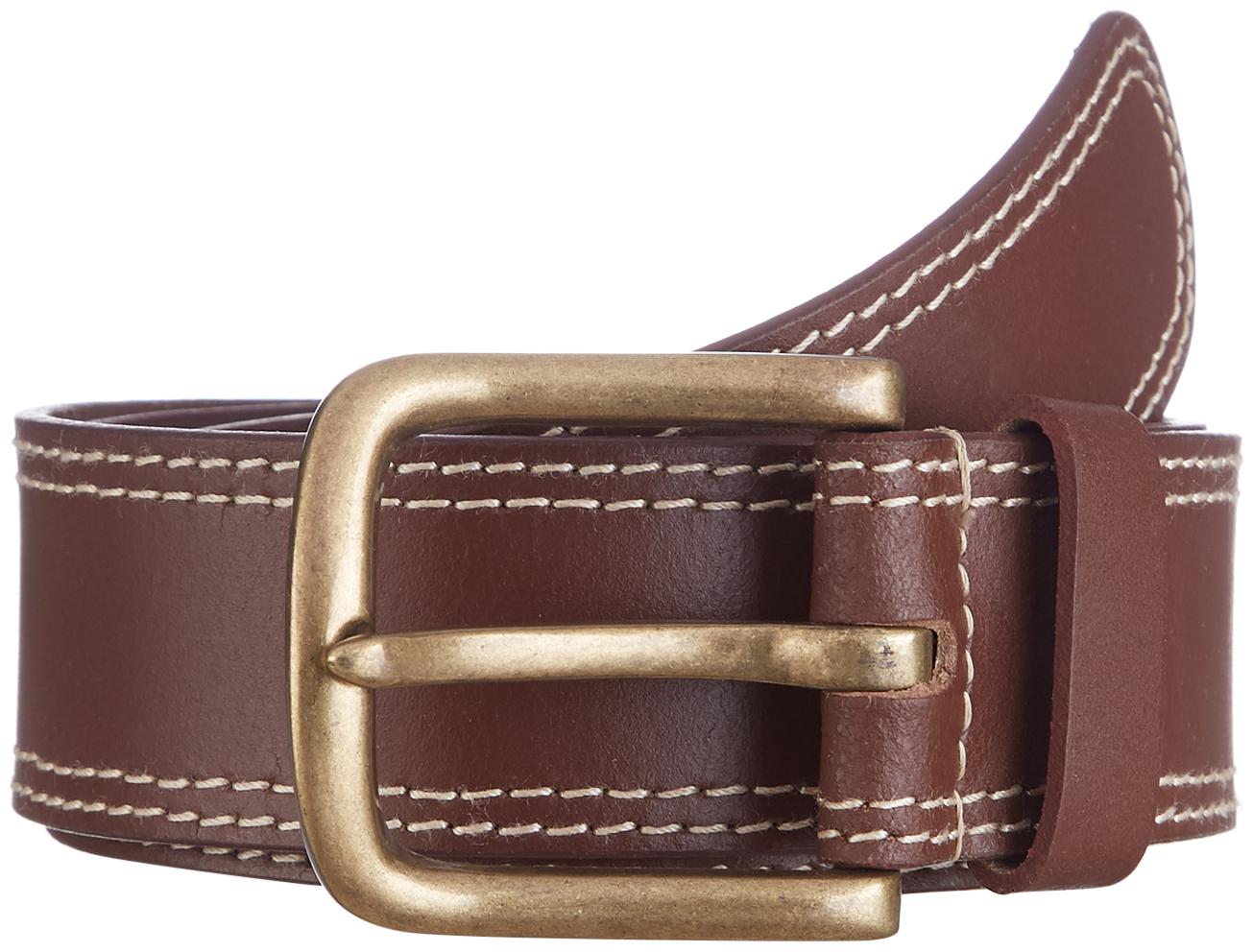 

Kara Men Brown Casual Leather With Antique Brass Buckle Belt