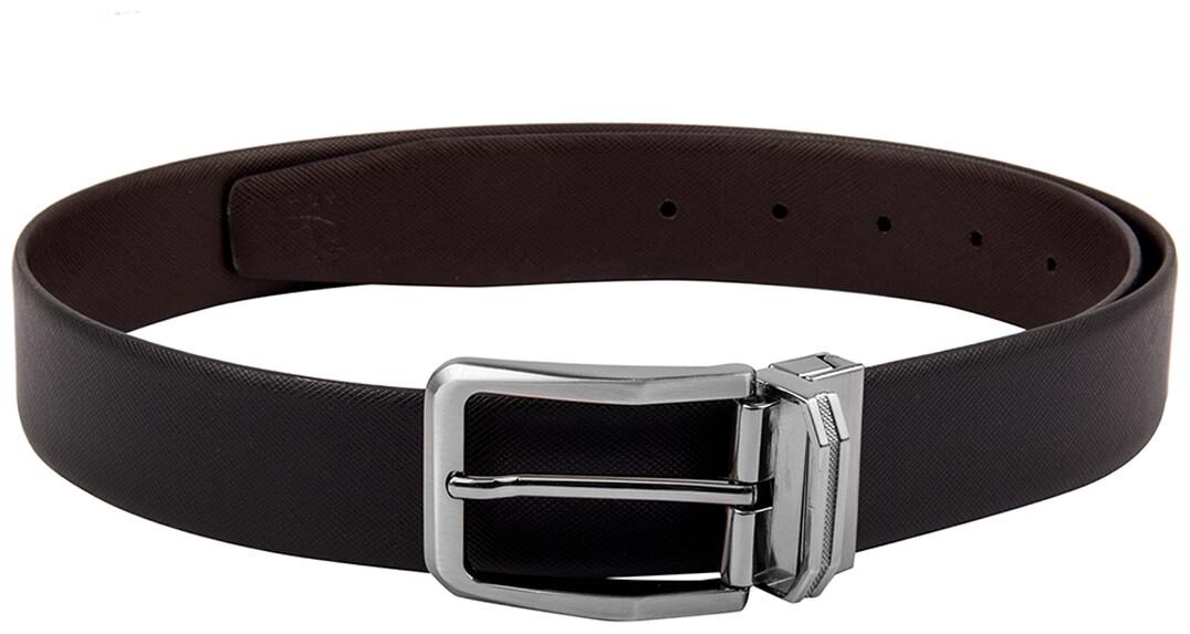 

Kara Men Reversible Textured Leather Black and Brown Belt