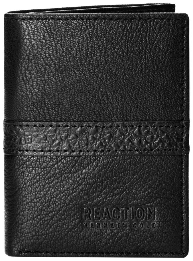 

Kenneth Cole Men Black Leather Tri Fold Wallet ( Pack of 1 )