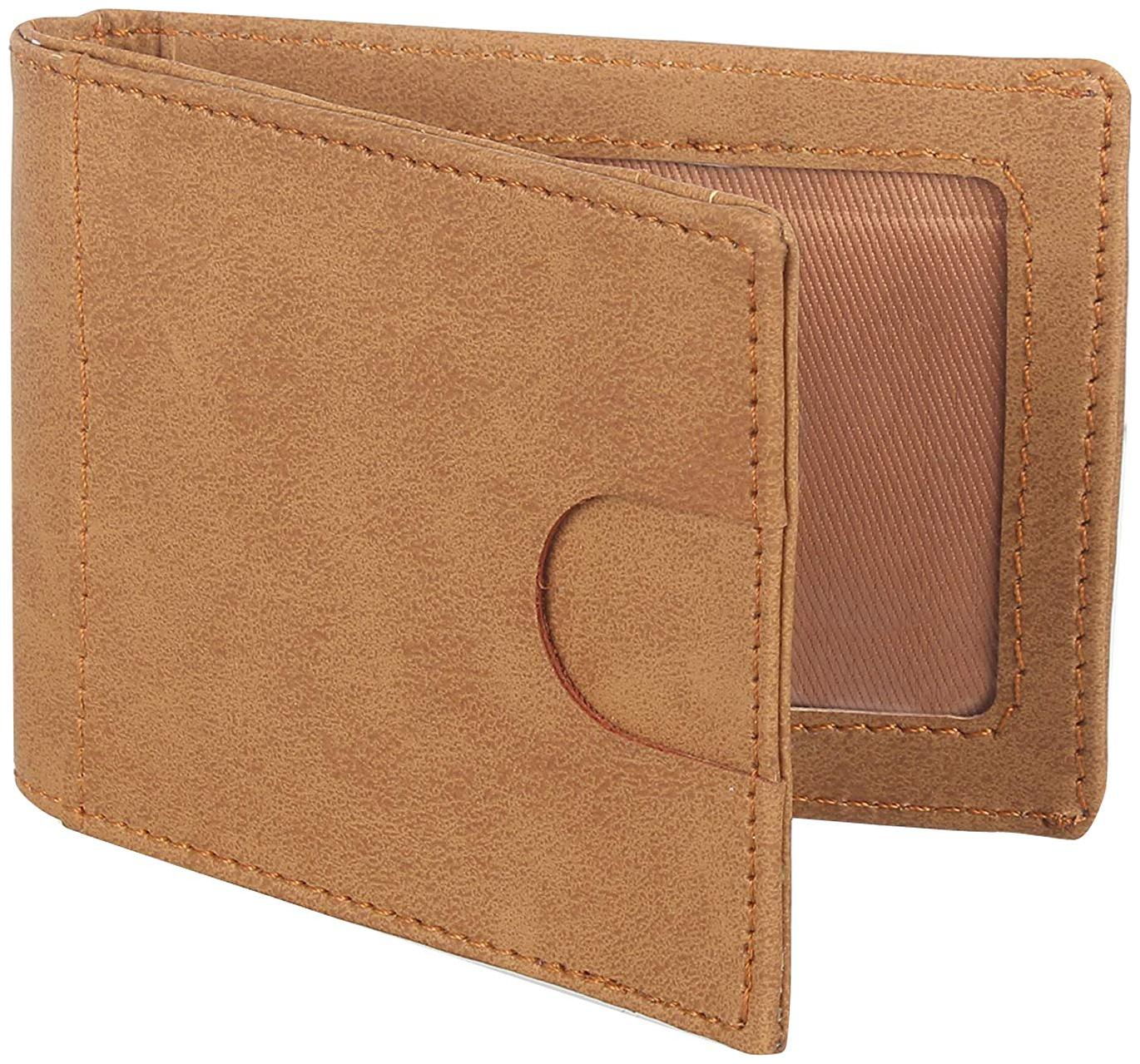 

KEZRO Men s Money Clipper Card Holder (Tan)