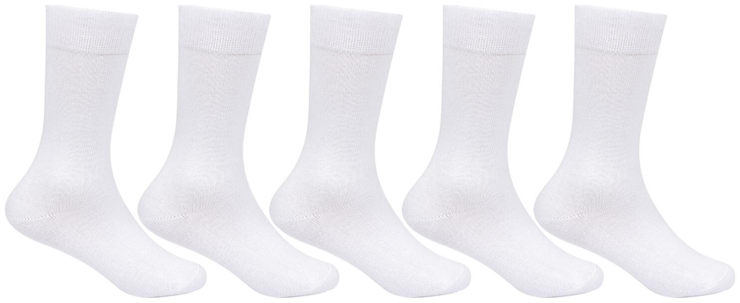 

Bonjour White Cotton Crew length socks ( Pack of 5 )