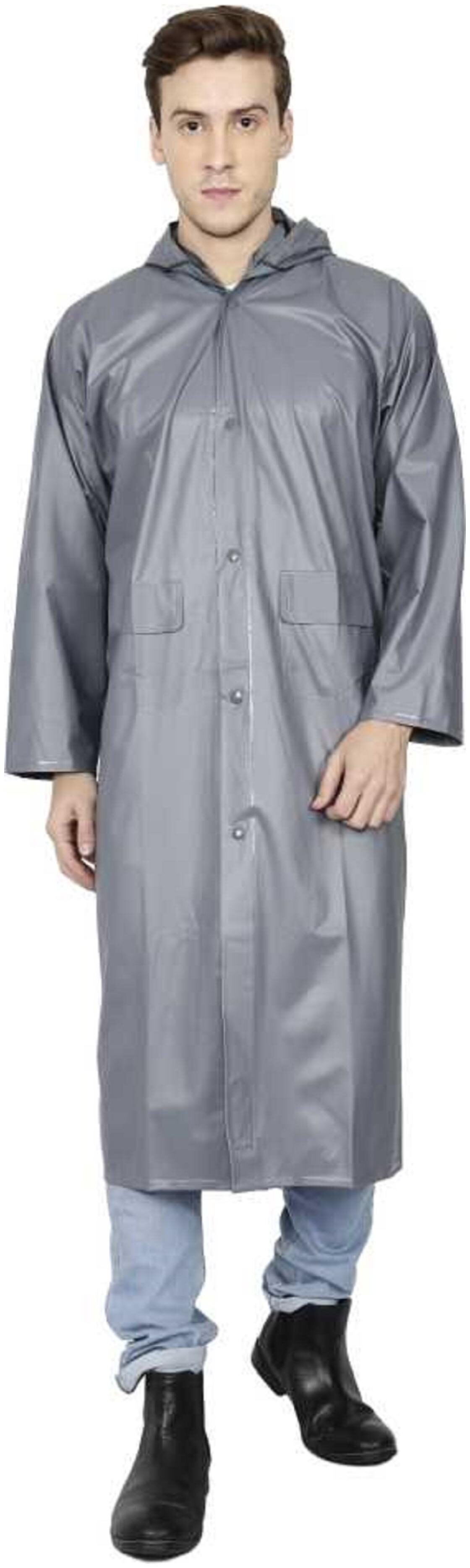 

Kihome Men Long Raincoat - Grey