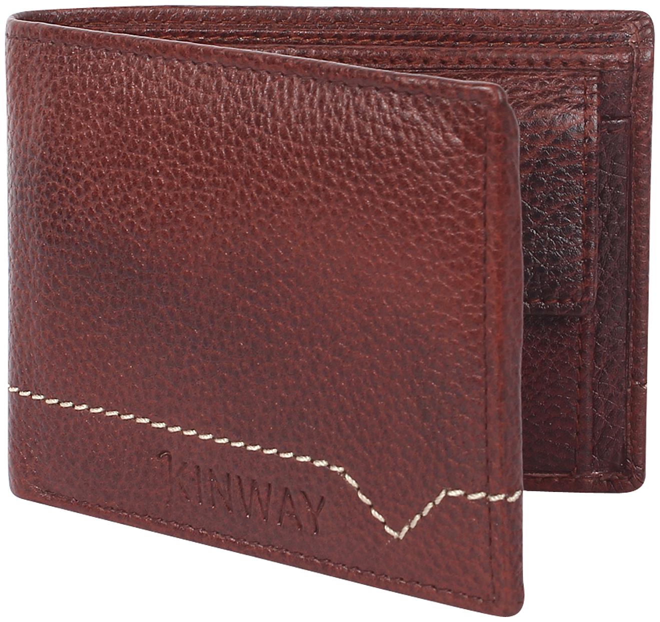 

Kinway Men Brown Genuine Leather Wallet