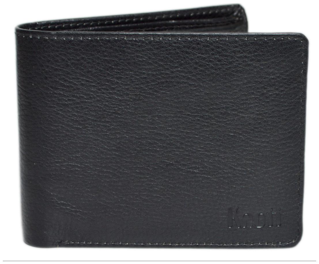 

Knott Black Trendy Leather Wallet for Men