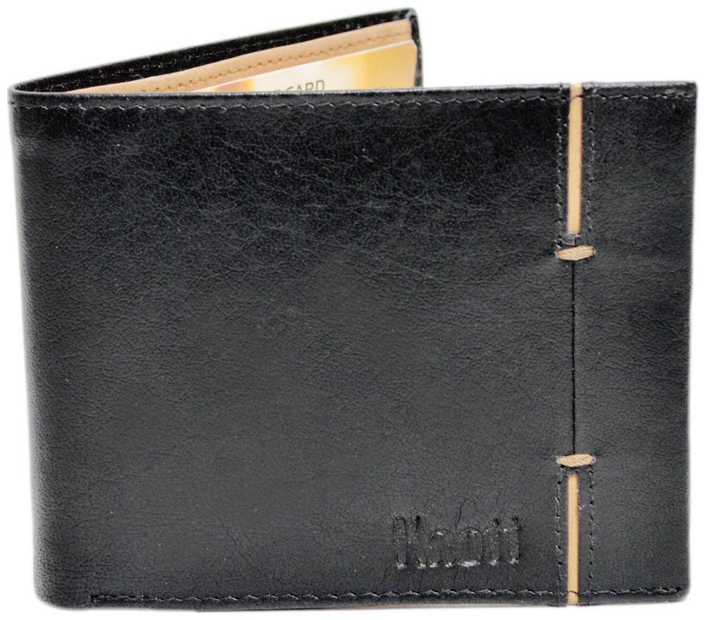 

Knott Black Tan Trendy Leather Wallet for Men