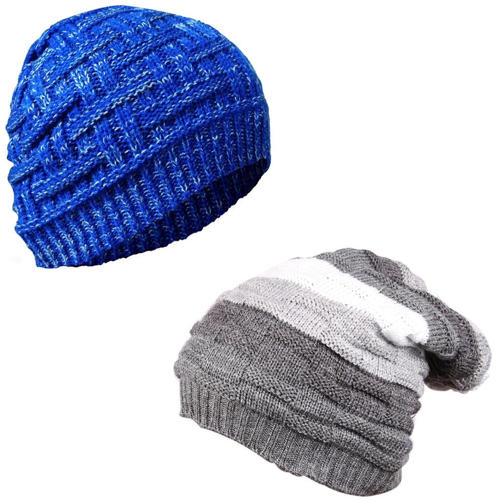 

Knotyy Woolen Beanie Cap Combo