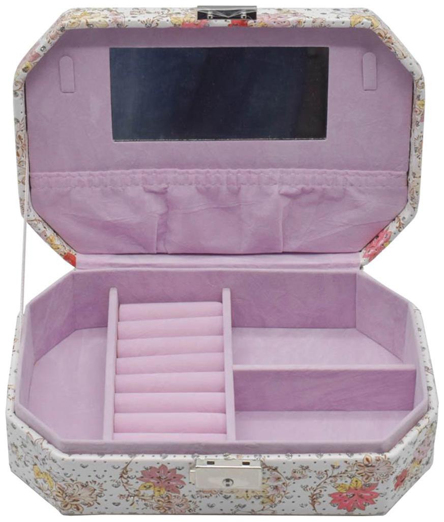 

Kookee Jewellry Organizer Box with Mirror 4 Section - Yellow Multi Butterfly Print